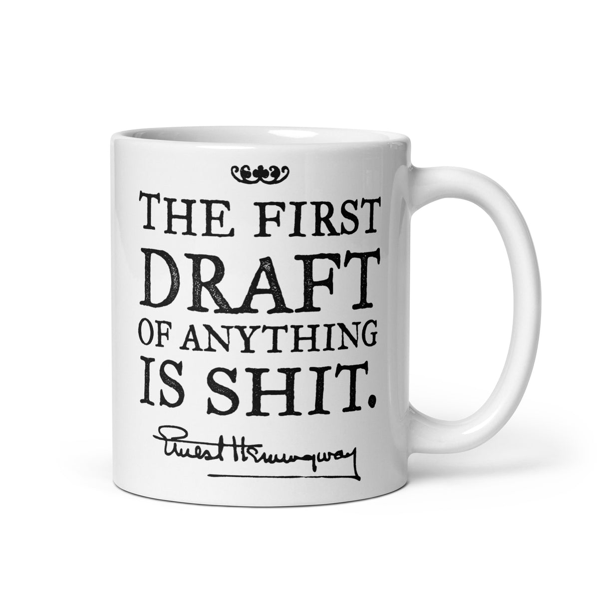 Hemingway The First Draft Quote Mug