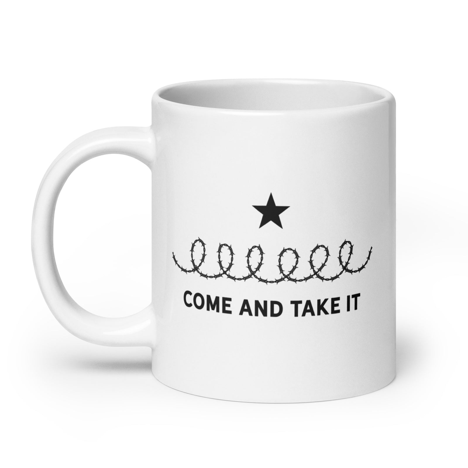 Come and Take It Barbed Wire Lone Star Rebellion Coffee Mug