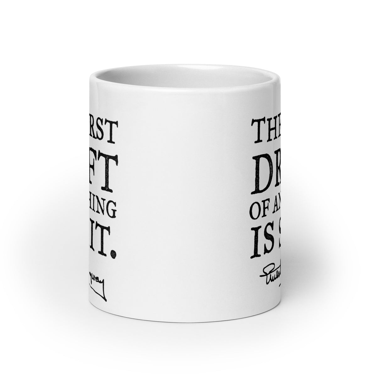Hemingway The First Draft Quote Mug