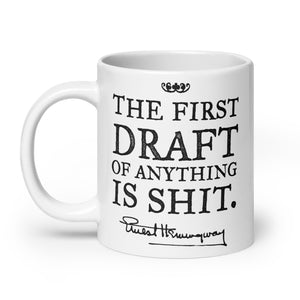 Hemingway The First Draft Quote Mug