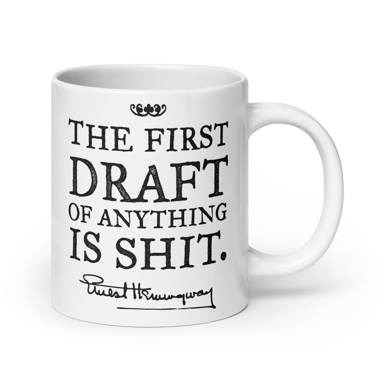 Hemingway The First Draft Quote Mug