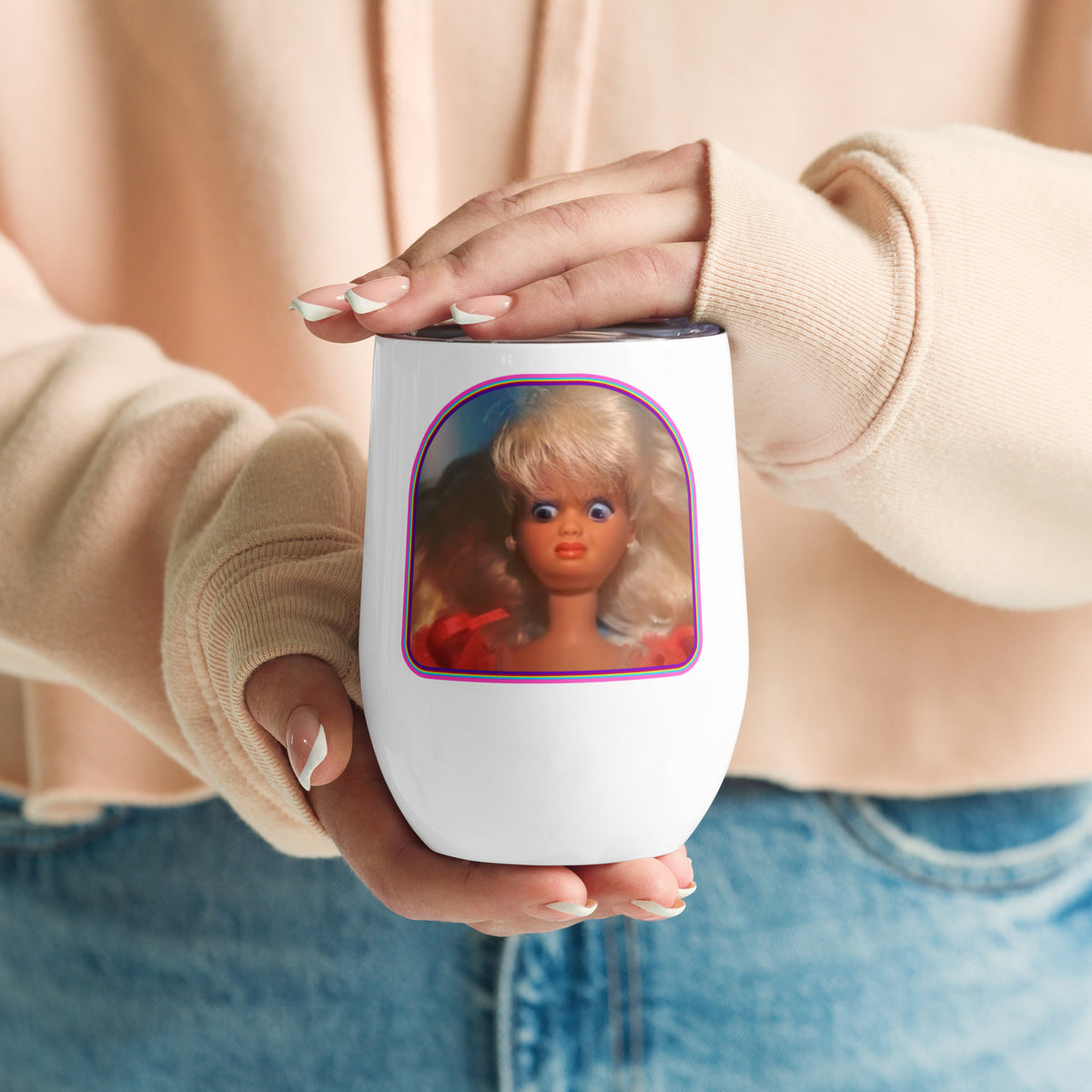 WTF Barbie Wine Tumbler