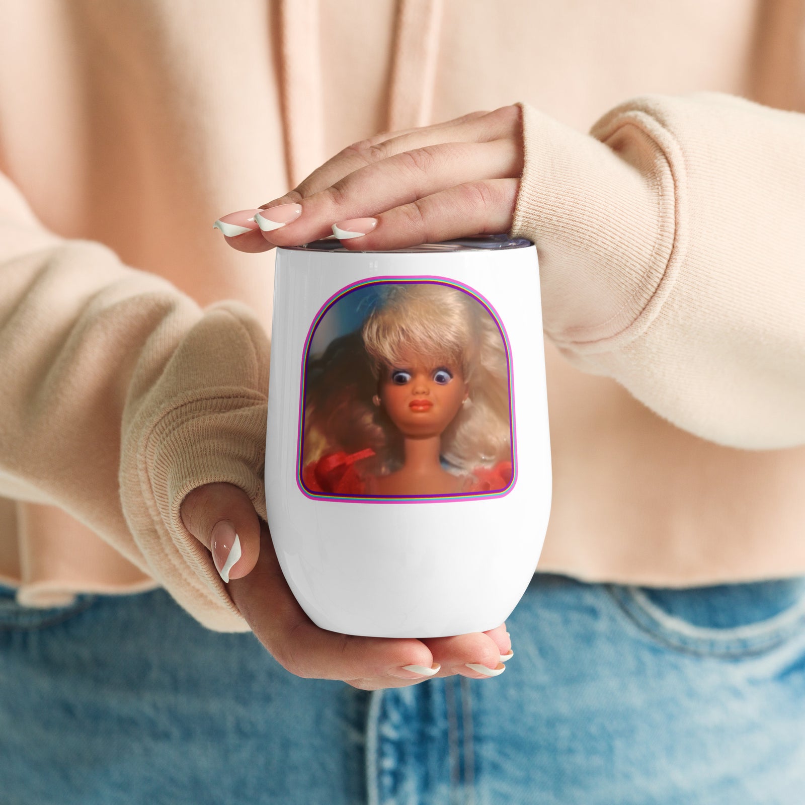 WTF Barbie Wine Tumbler