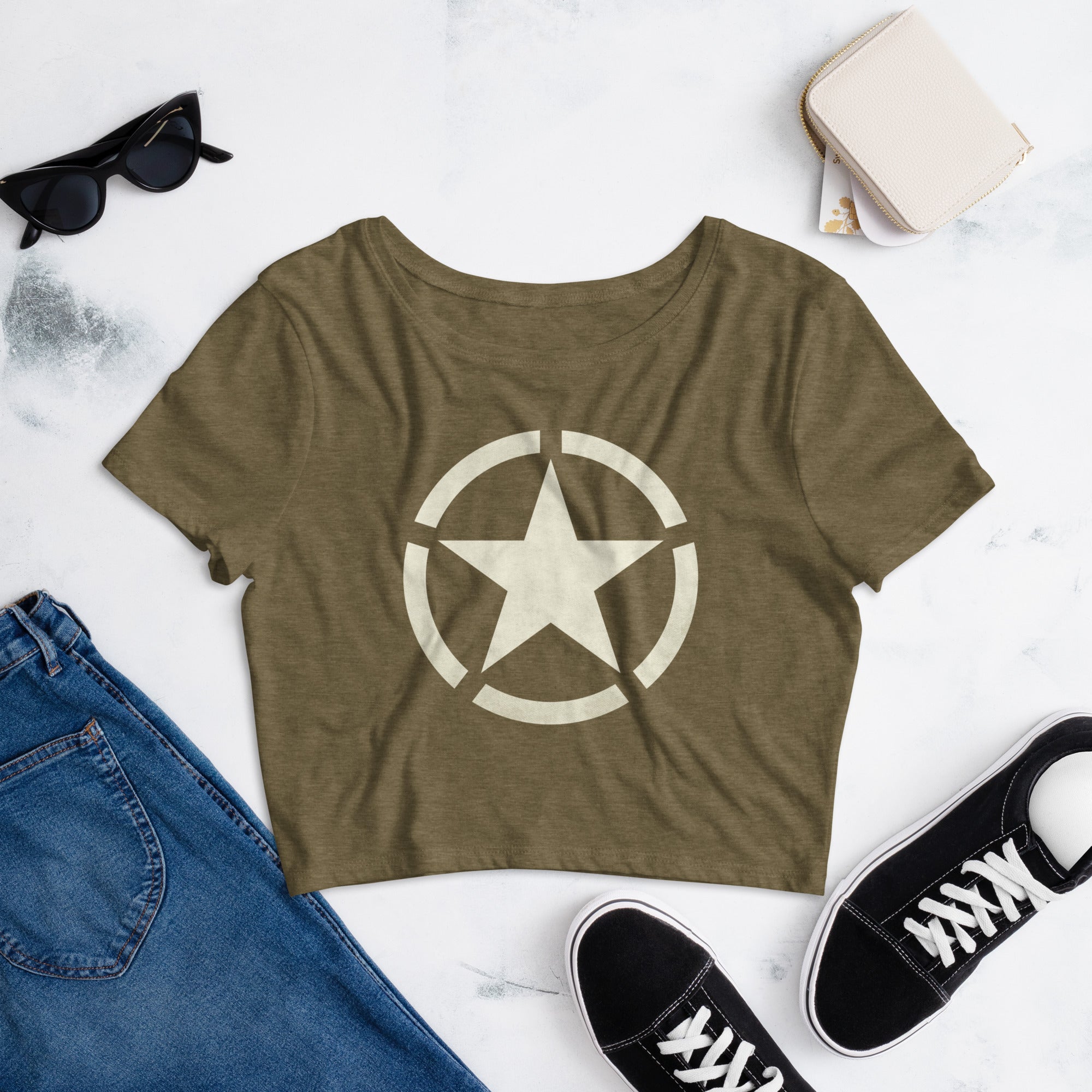 WW2 Circled Star Women’s Crop Tee