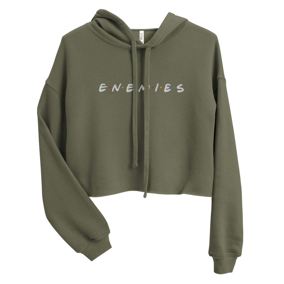 Enemies Sitcom Embroidered Crop Hoodie