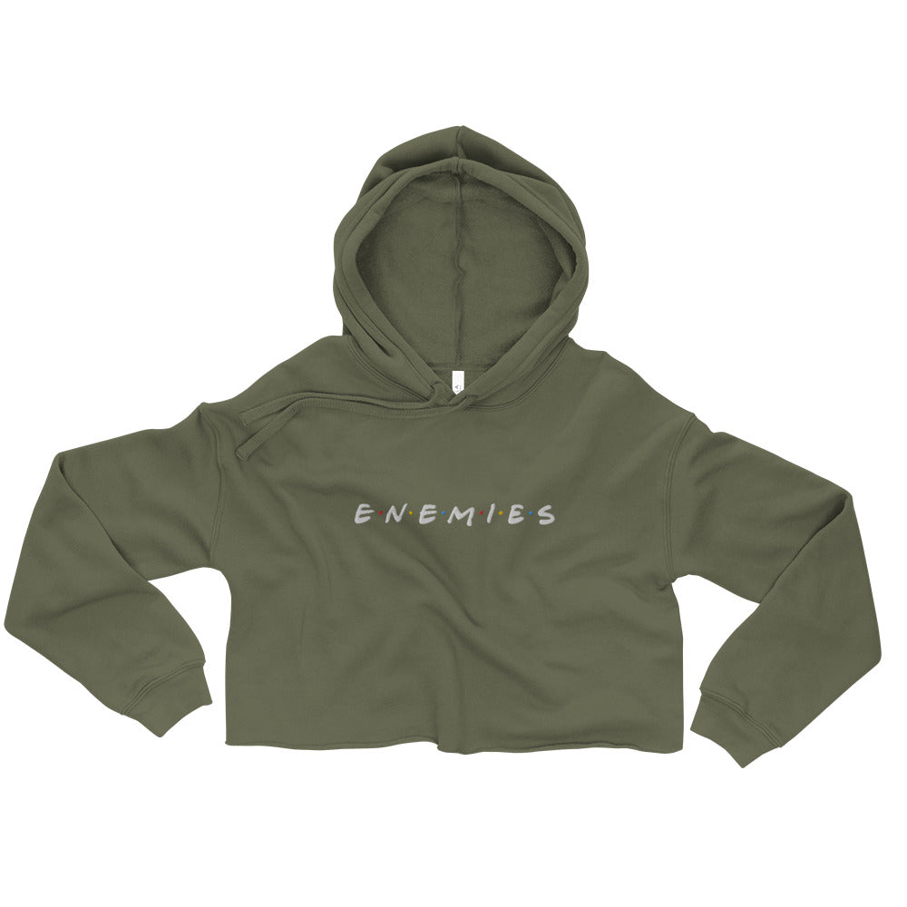 Enemies Sitcom Embroidered Crop Hoodie