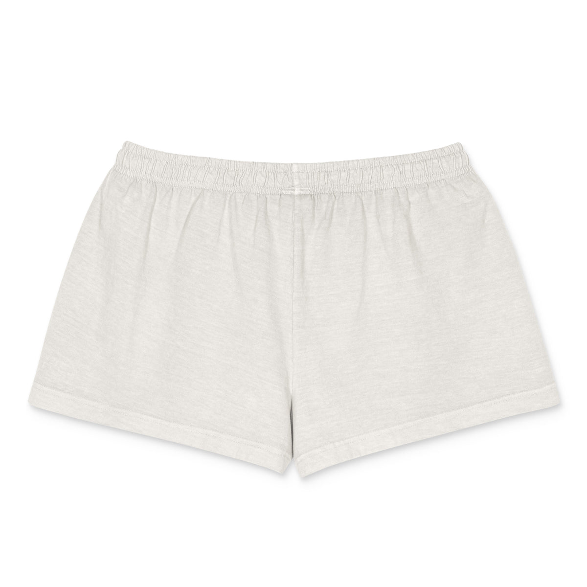 Light heather gray lounge shorts with an elastic waistband, shown flat against a white background.