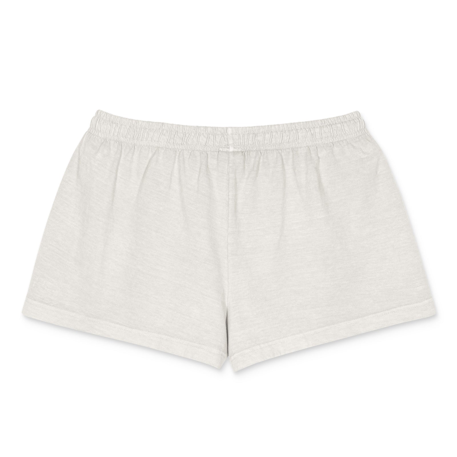 Light heather gray lounge shorts with an elastic waistband, shown flat against a white background.