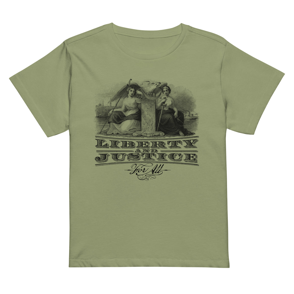 Liberty and Justice Women’s high-waisted t-shirt