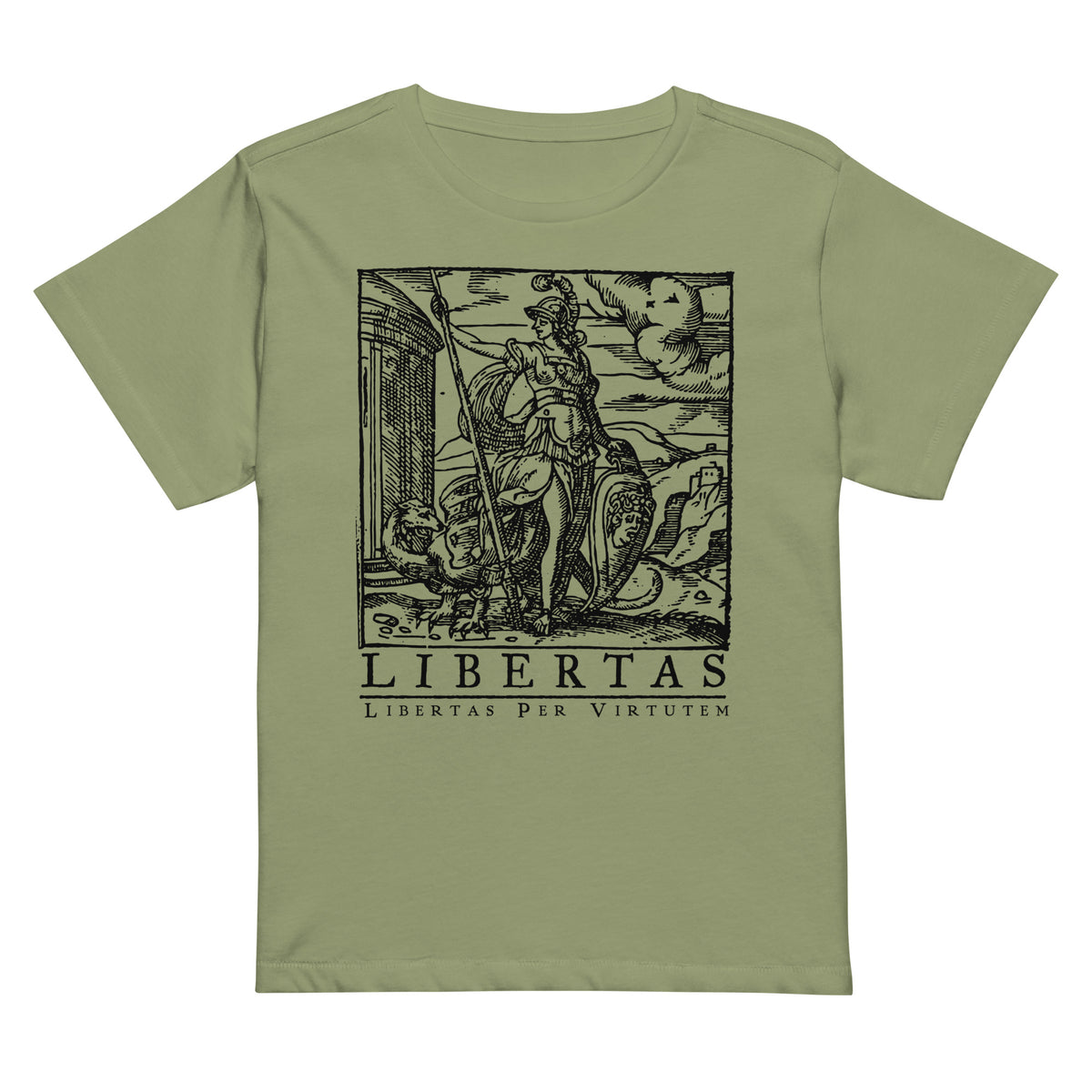 Libertas Freedom Through Virtue Women’s High-Waisted T-shirt
