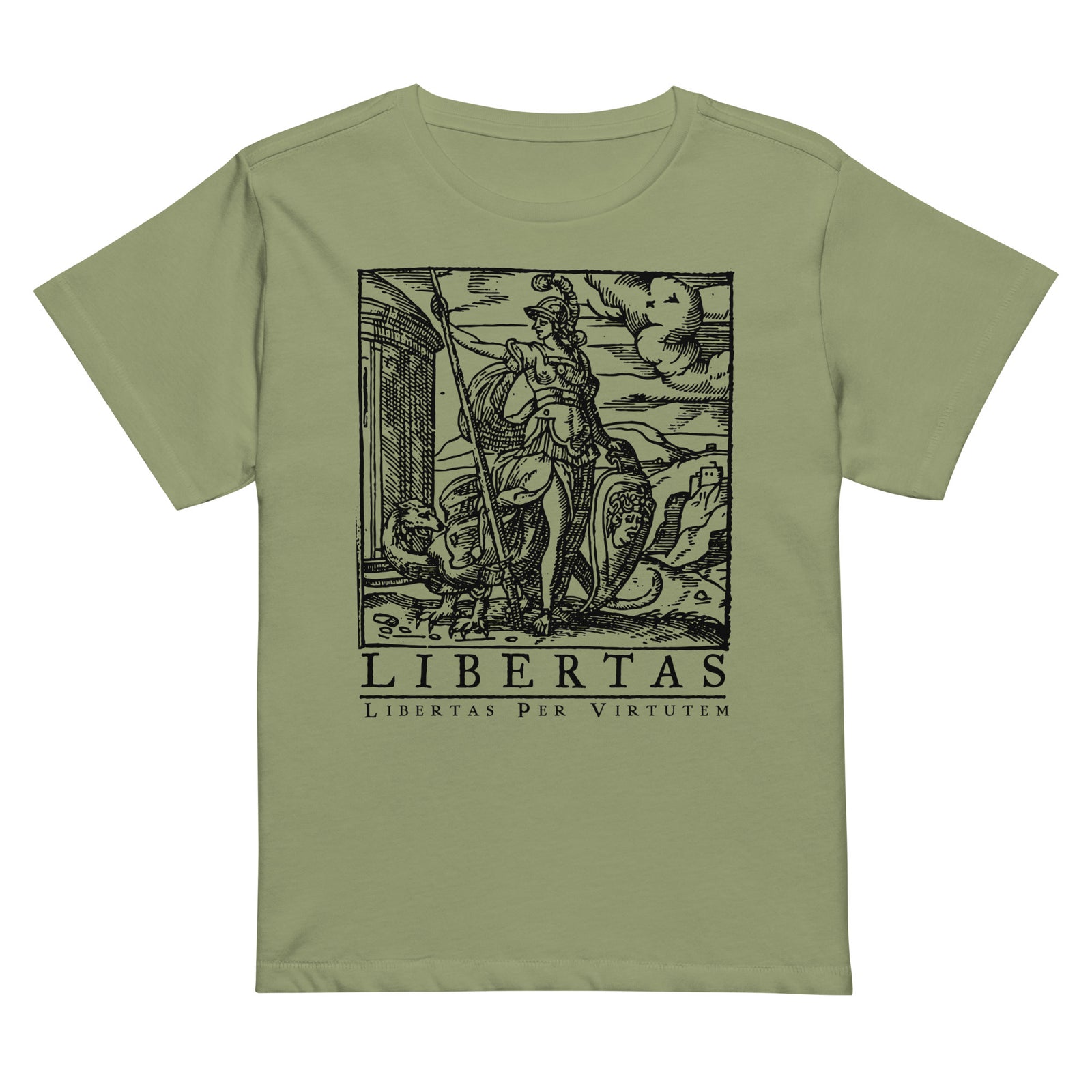 Libertas Freedom Through Virtue Women’s High-Waisted T-shirt
