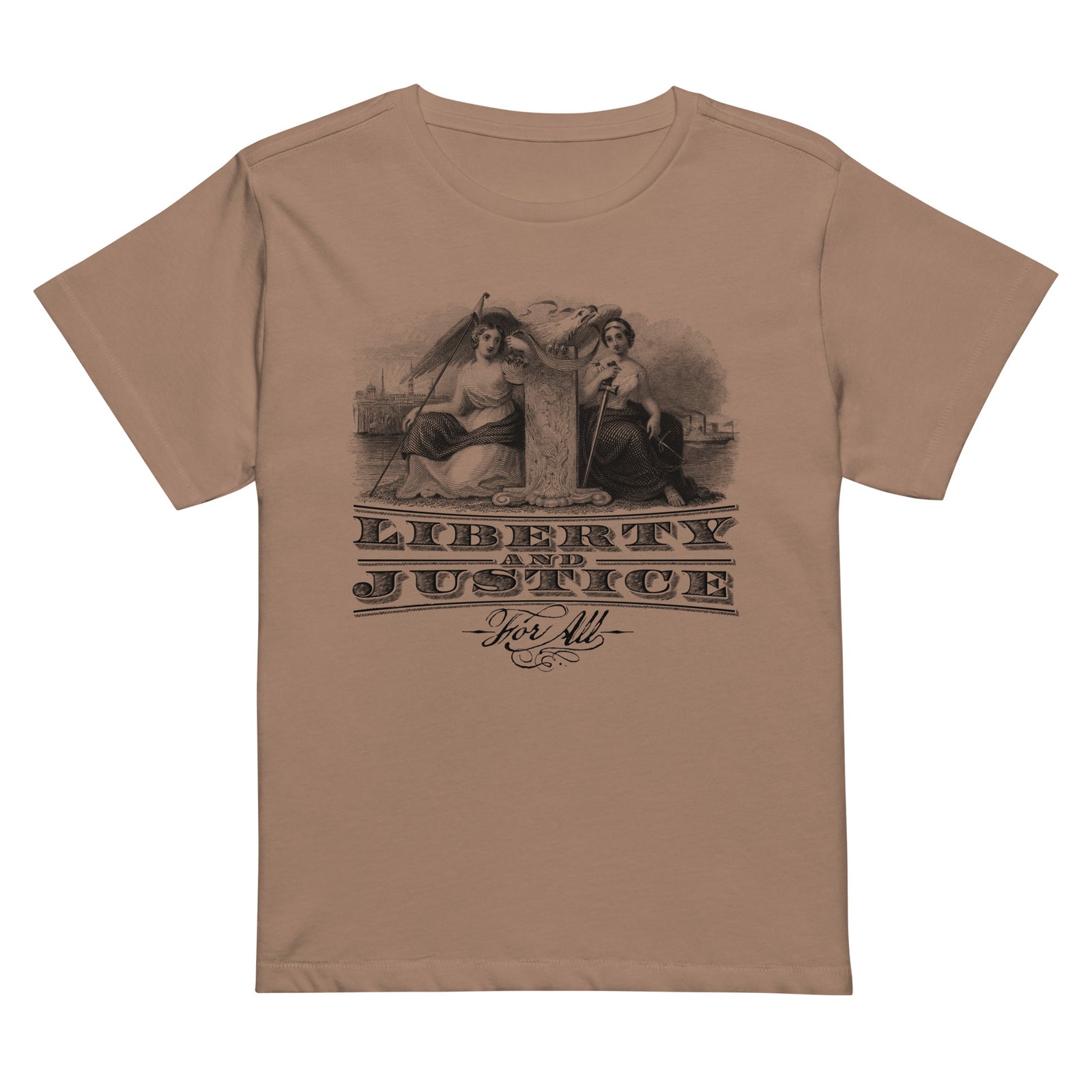 Liberty and Justice Women’s high-waisted t-shirt