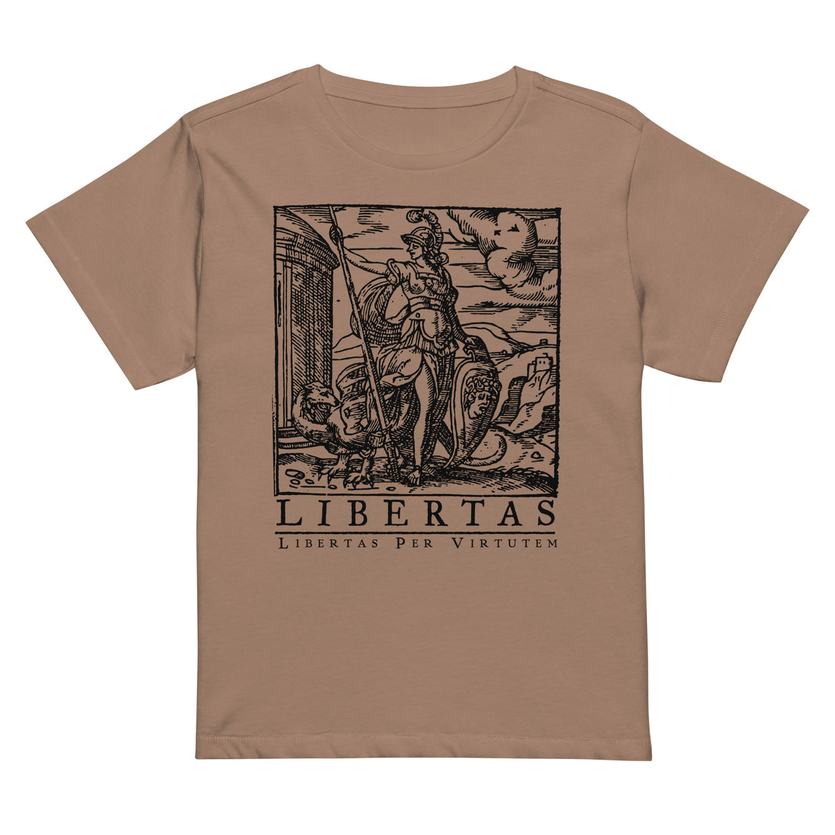 Libertas Freedom Through Virtue Women’s High-Waisted T-shirt
