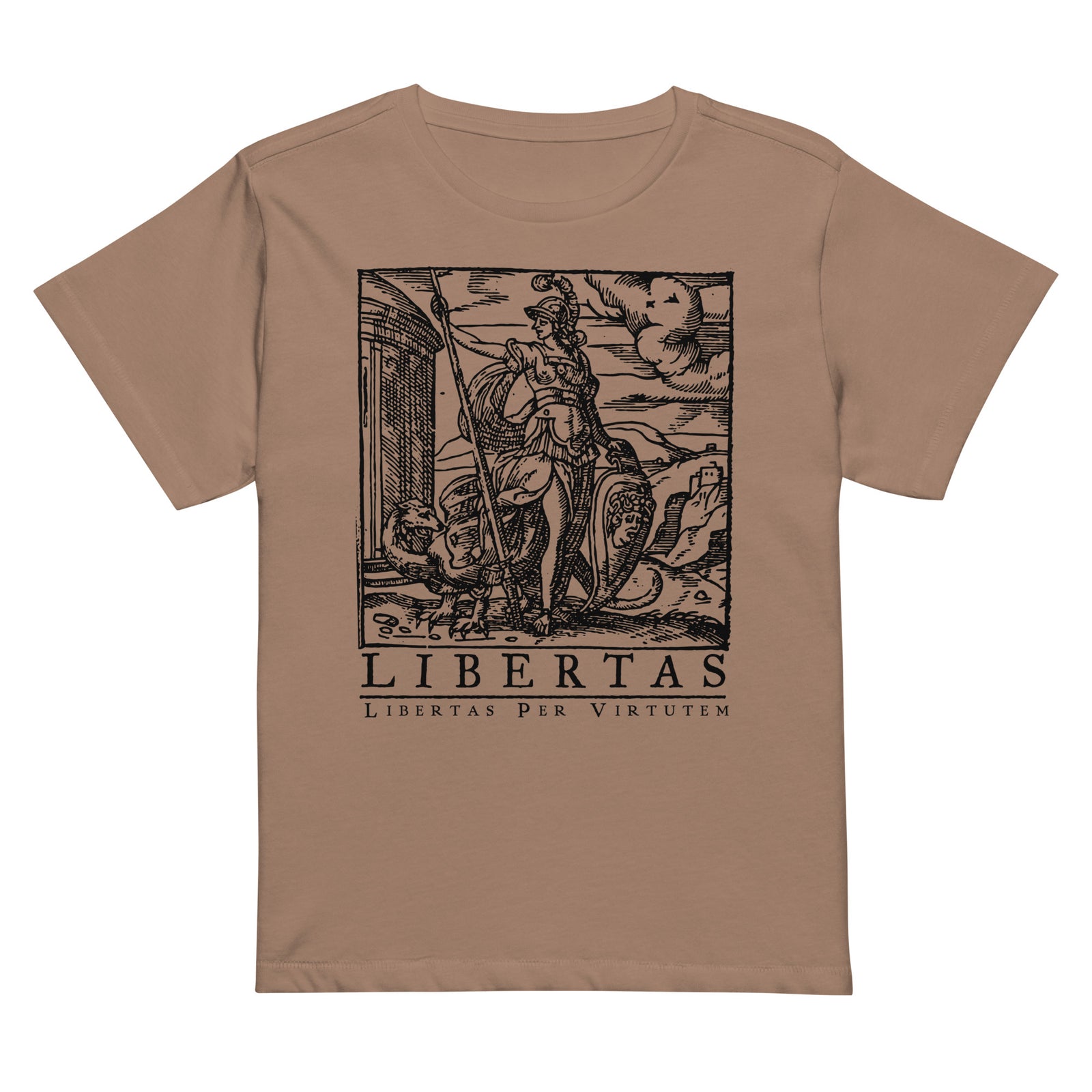 Libertas Freedom Through Virtue Women’s High-Waisted T-shirt