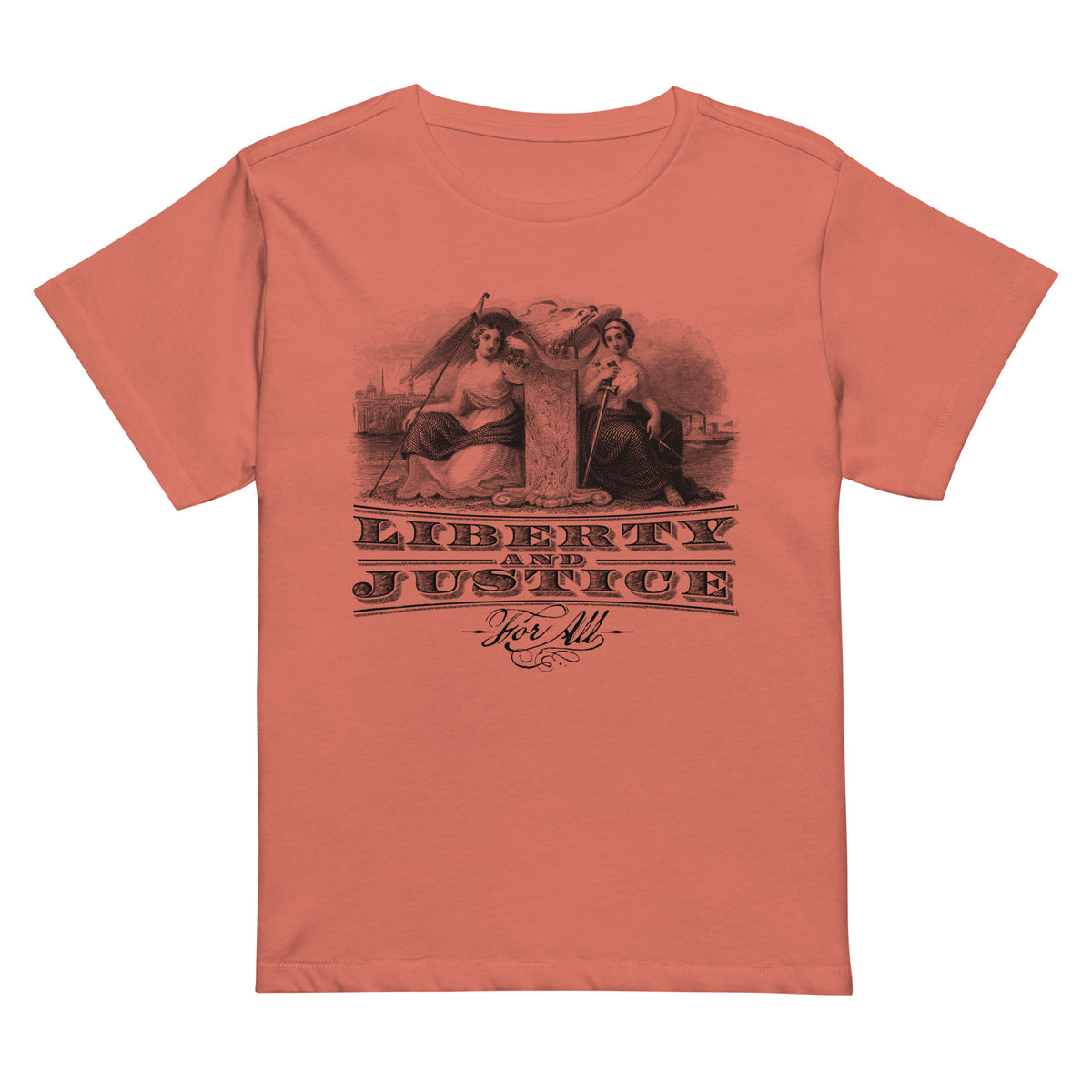 Liberty and Justice Women’s high-waisted t-shirt
