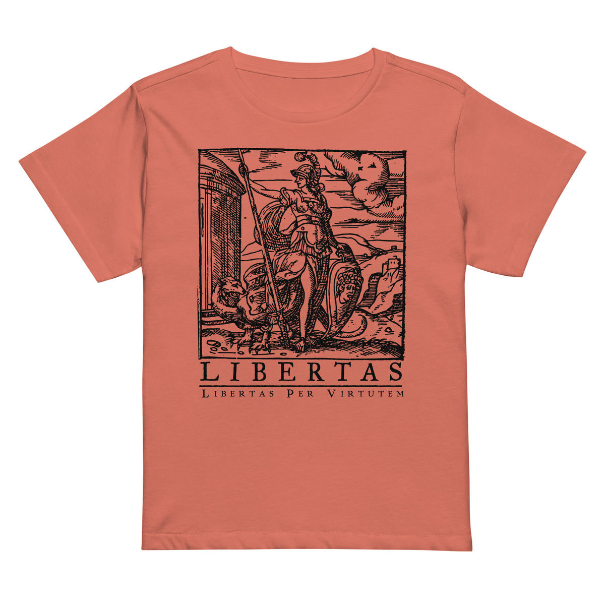 Libertas Freedom Through Virtue Women’s High-Waisted T-shirt