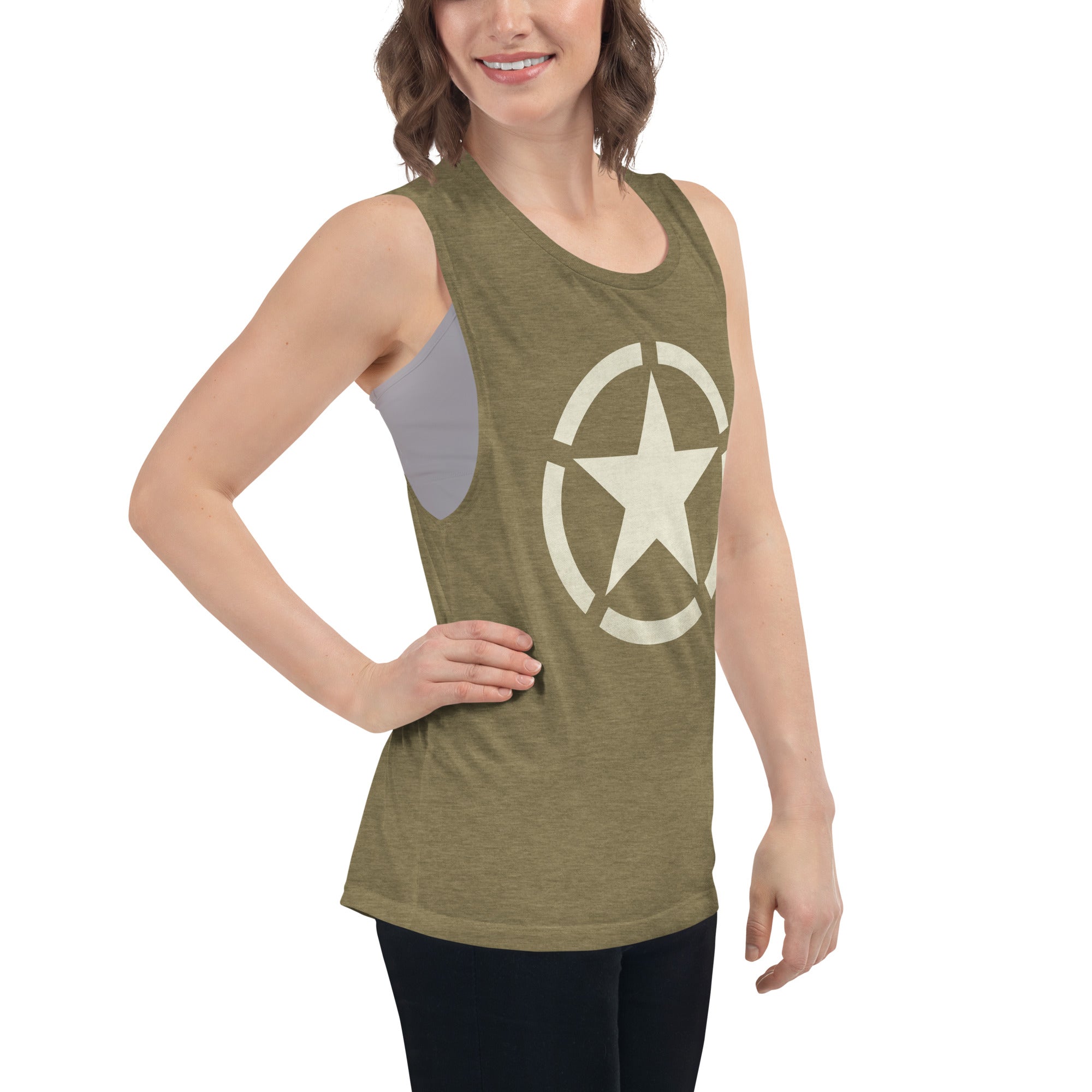 WW2 Circled Star Ladies’ Muscle Tank