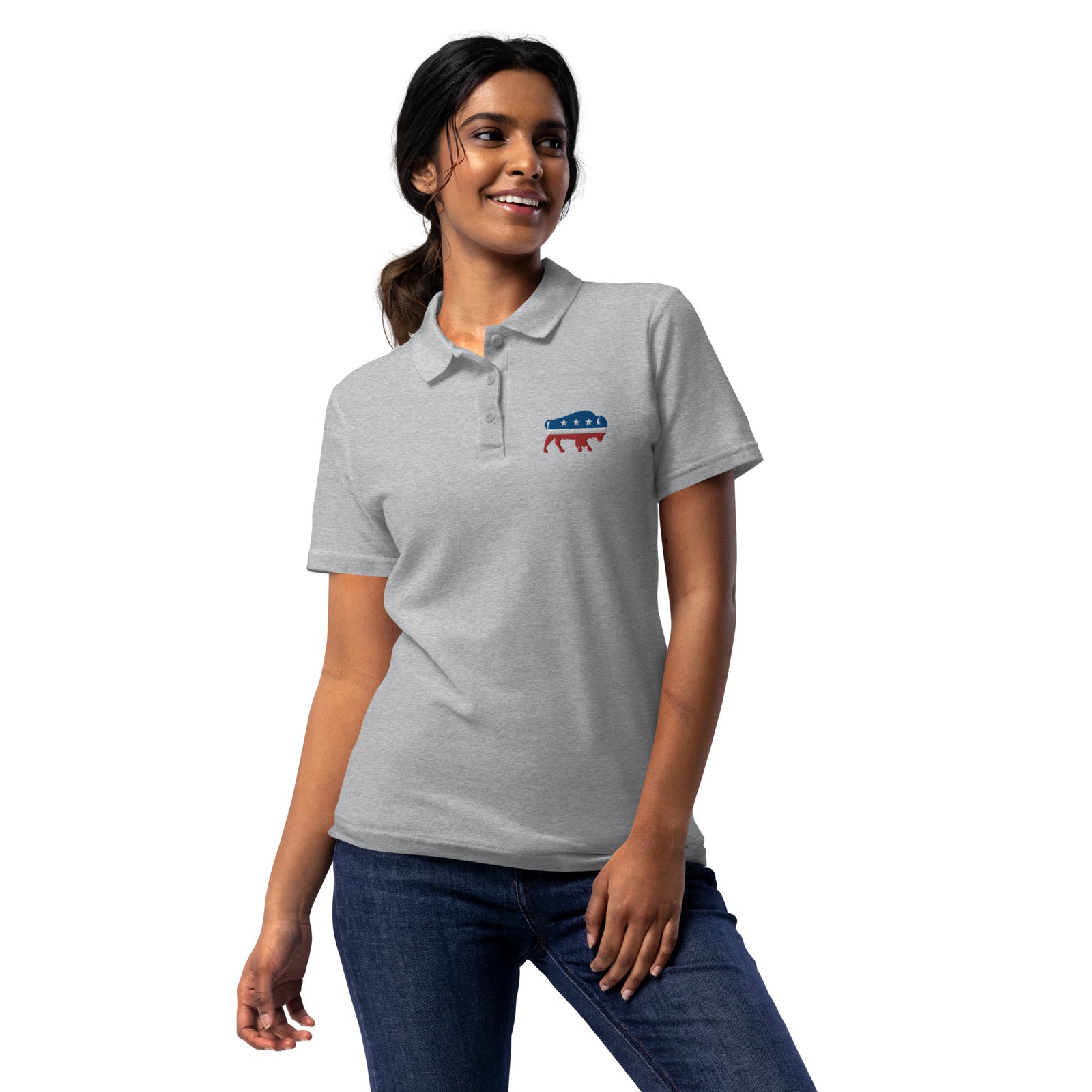 Independent Bison Women’s Pique Polo Shirt