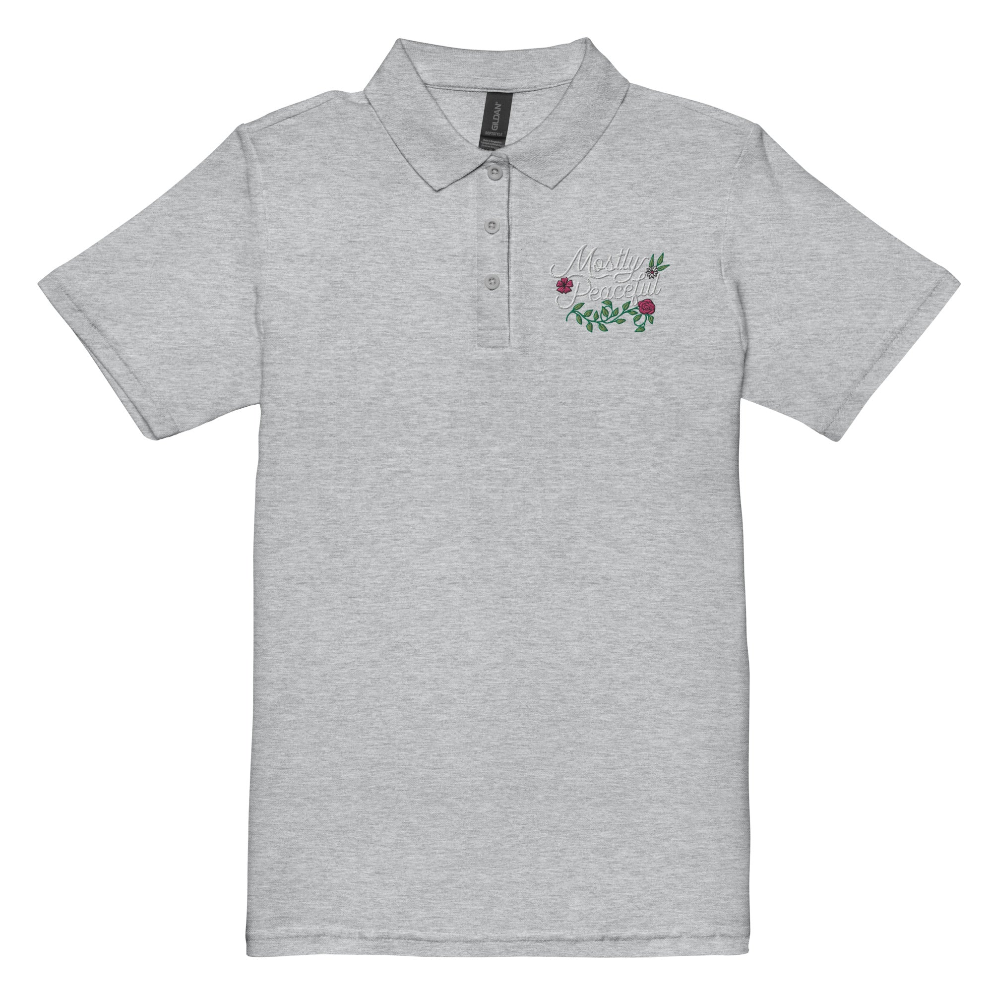 Mostly Peaceful Women’s Pique Polo Shirt