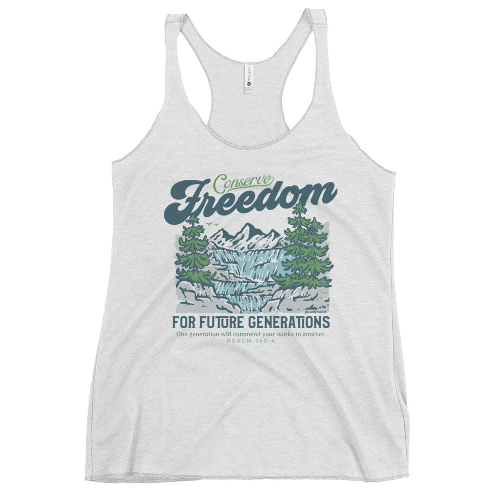 Conserve Freedom for Future Generations Women&#39;s Racerback Tank