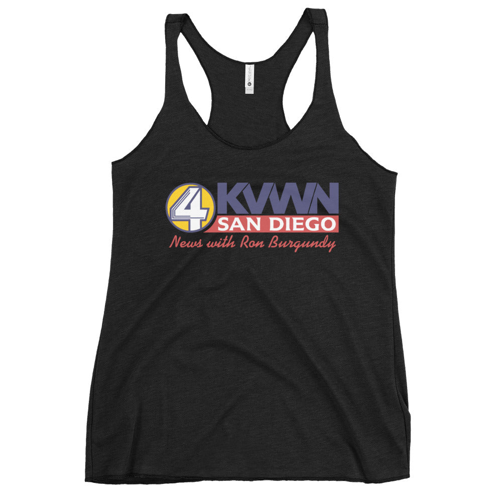 KVWN San Diego News Team Ladies Tri-blend Racerback Tank Top