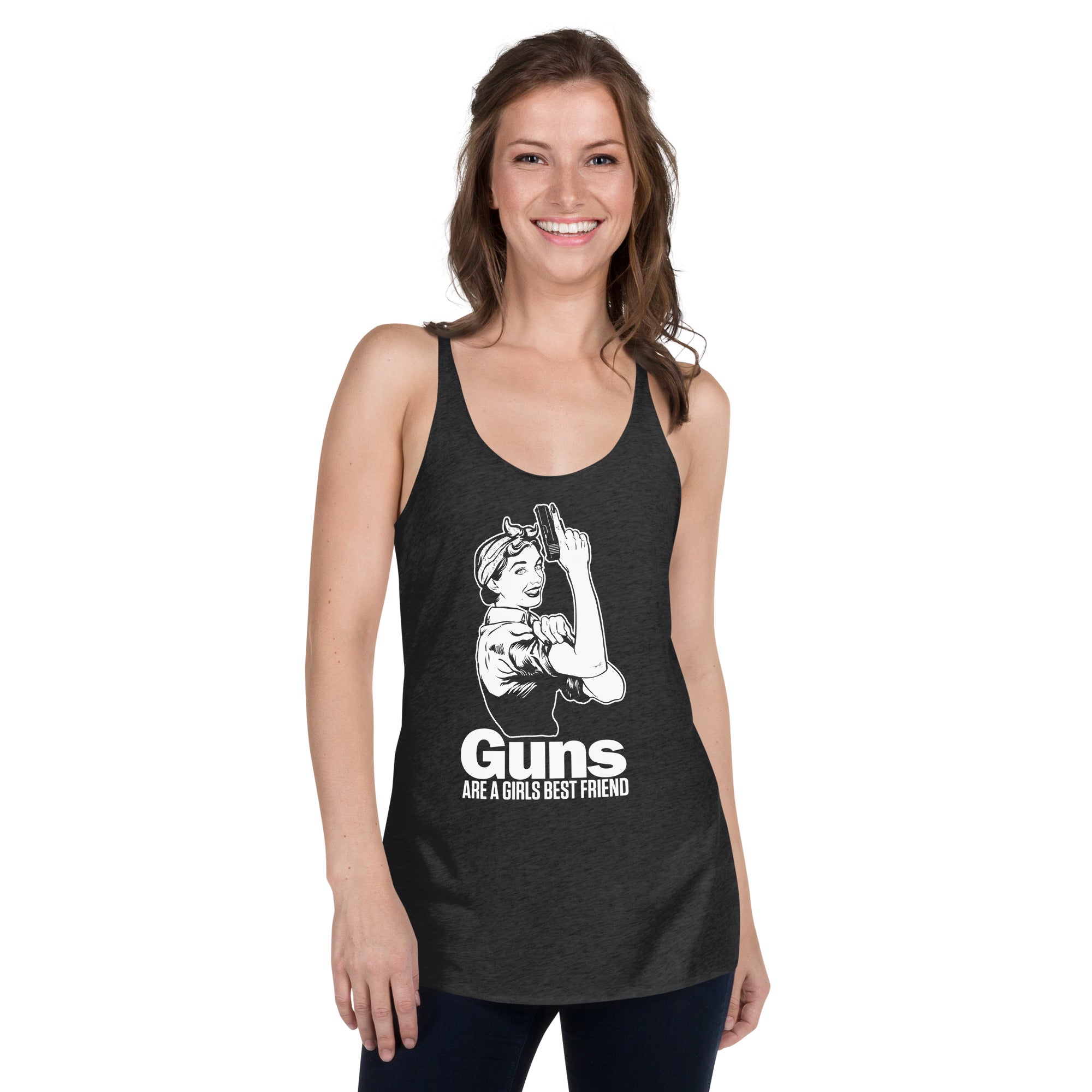 Guns are a Girl's Best Friend Women's Racerback Tank