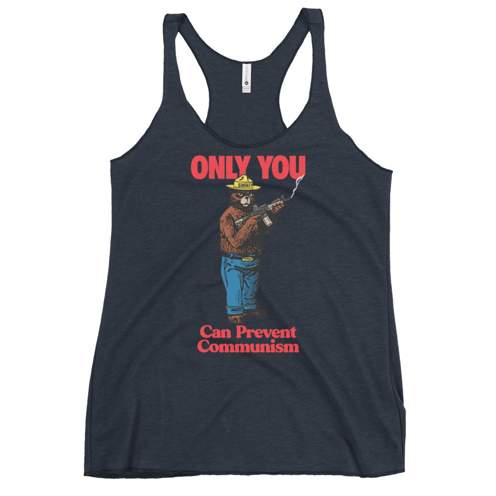 Smokey the Bear Only You Can Prevent Communism Women&#39;s Racerback Tank