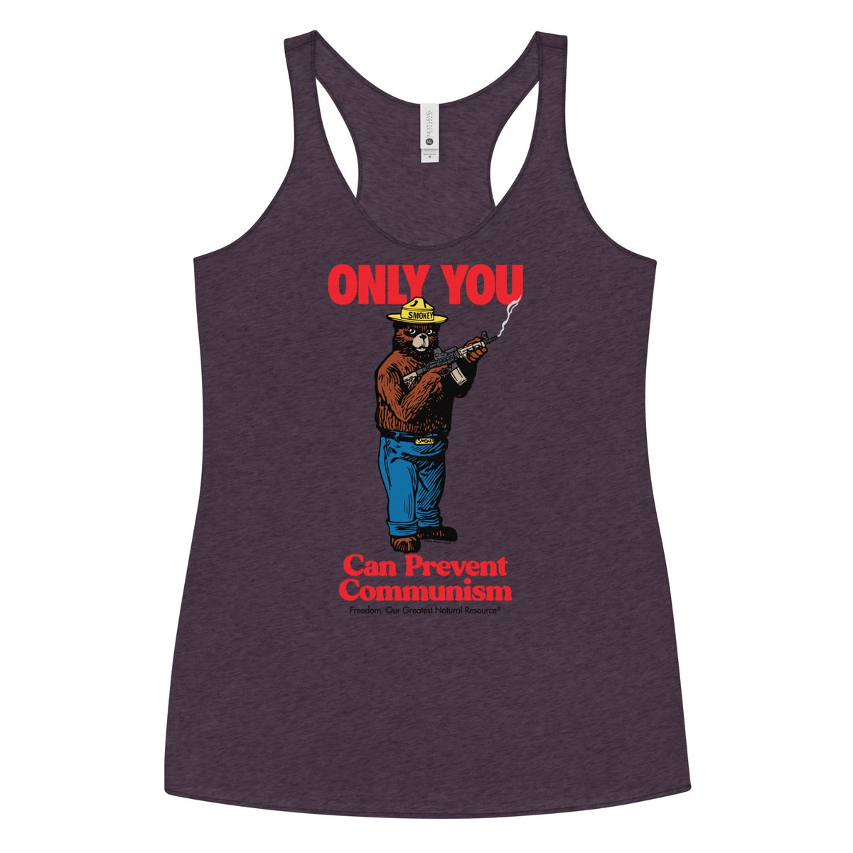 Smokey the Bear Only You Can Prevent Communism Women&#39;s Racerback Tank