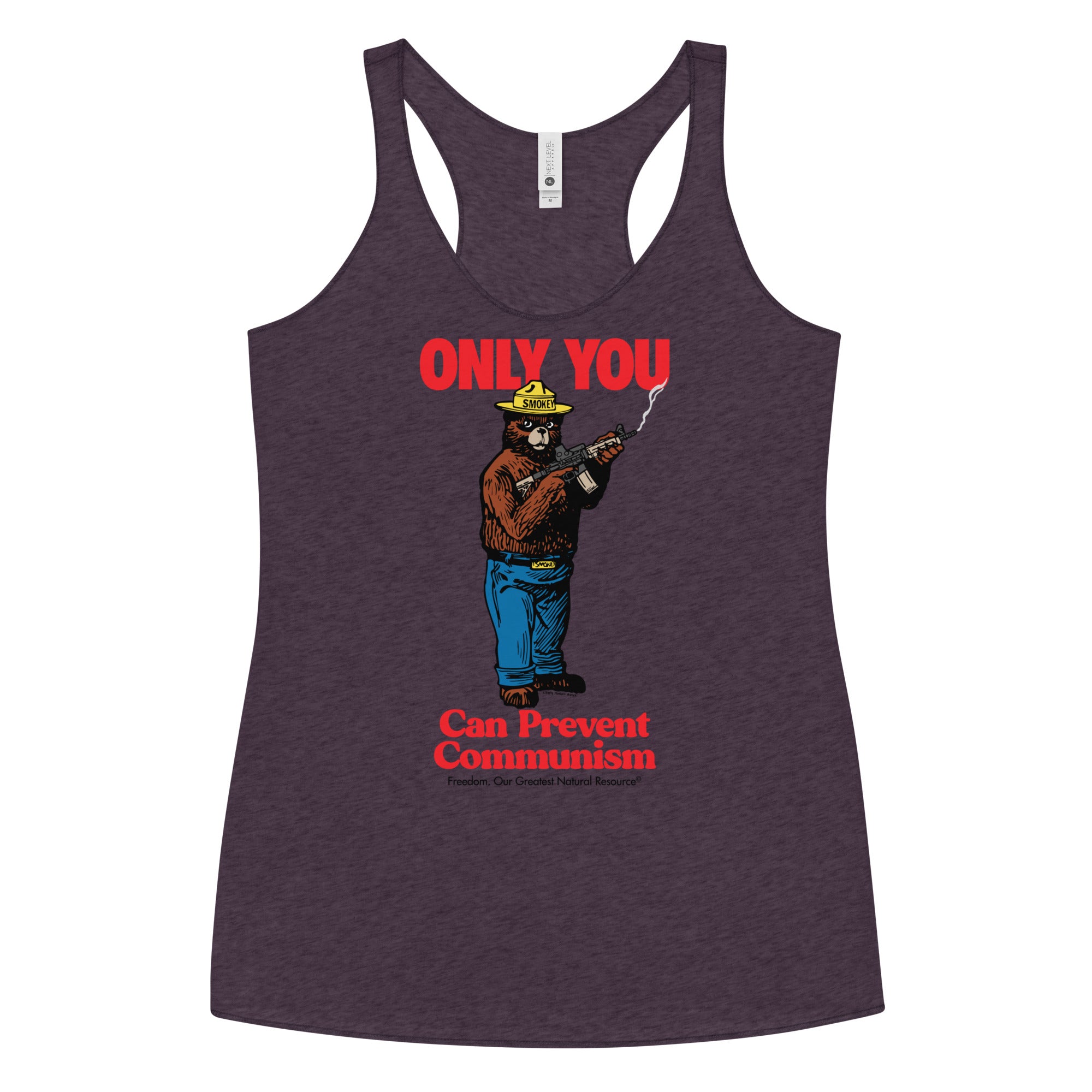 Smokey the Bear Only You Can Prevent Communism Women's Racerback Tank