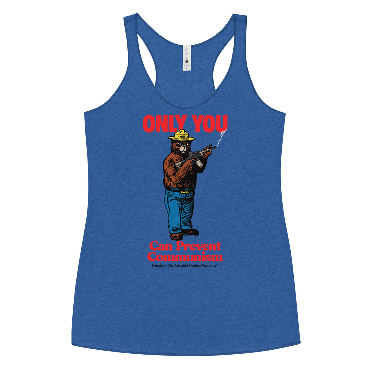 Smokey the Bear Only You Can Prevent Communism Women&#39;s Racerback Tank
