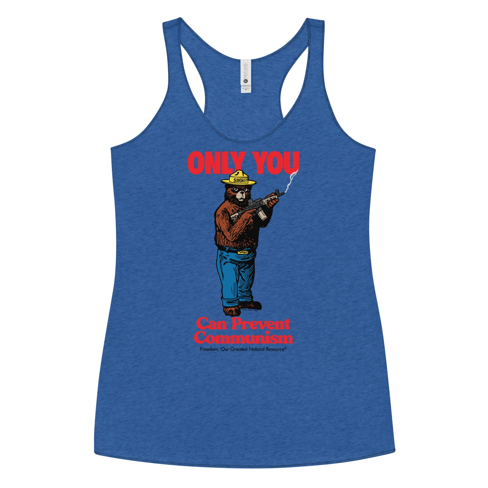Smokey the Bear Only You Can Prevent Communism Women's Racerback Tank