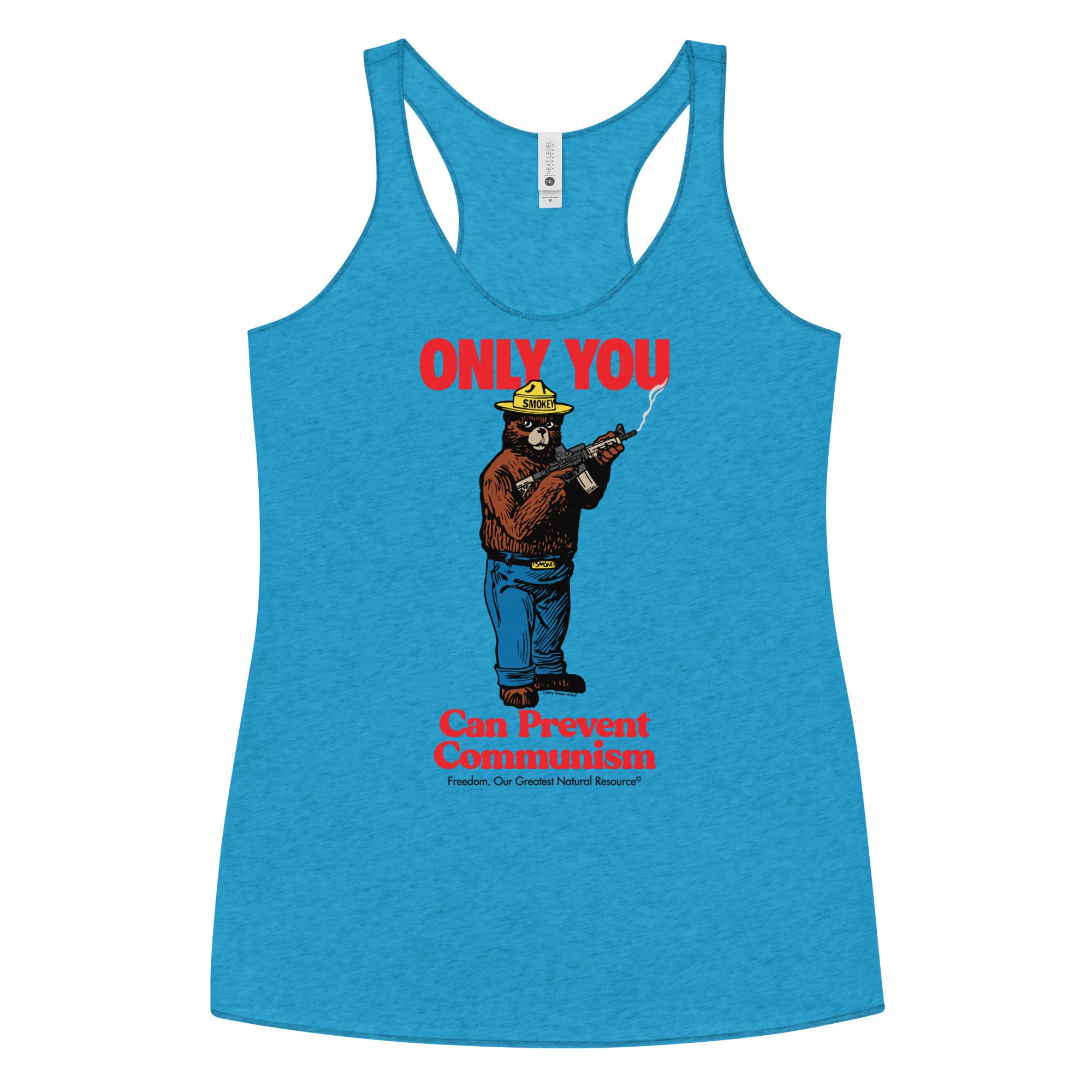 Smokey the Bear Only You Can Prevent Communism Women's Racerback Tank