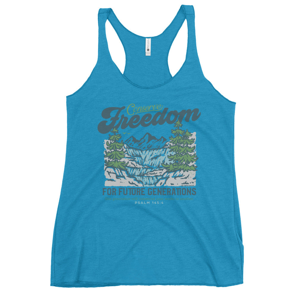 Conserve Freedom for Future Generations Women&#39;s Racerback Tank