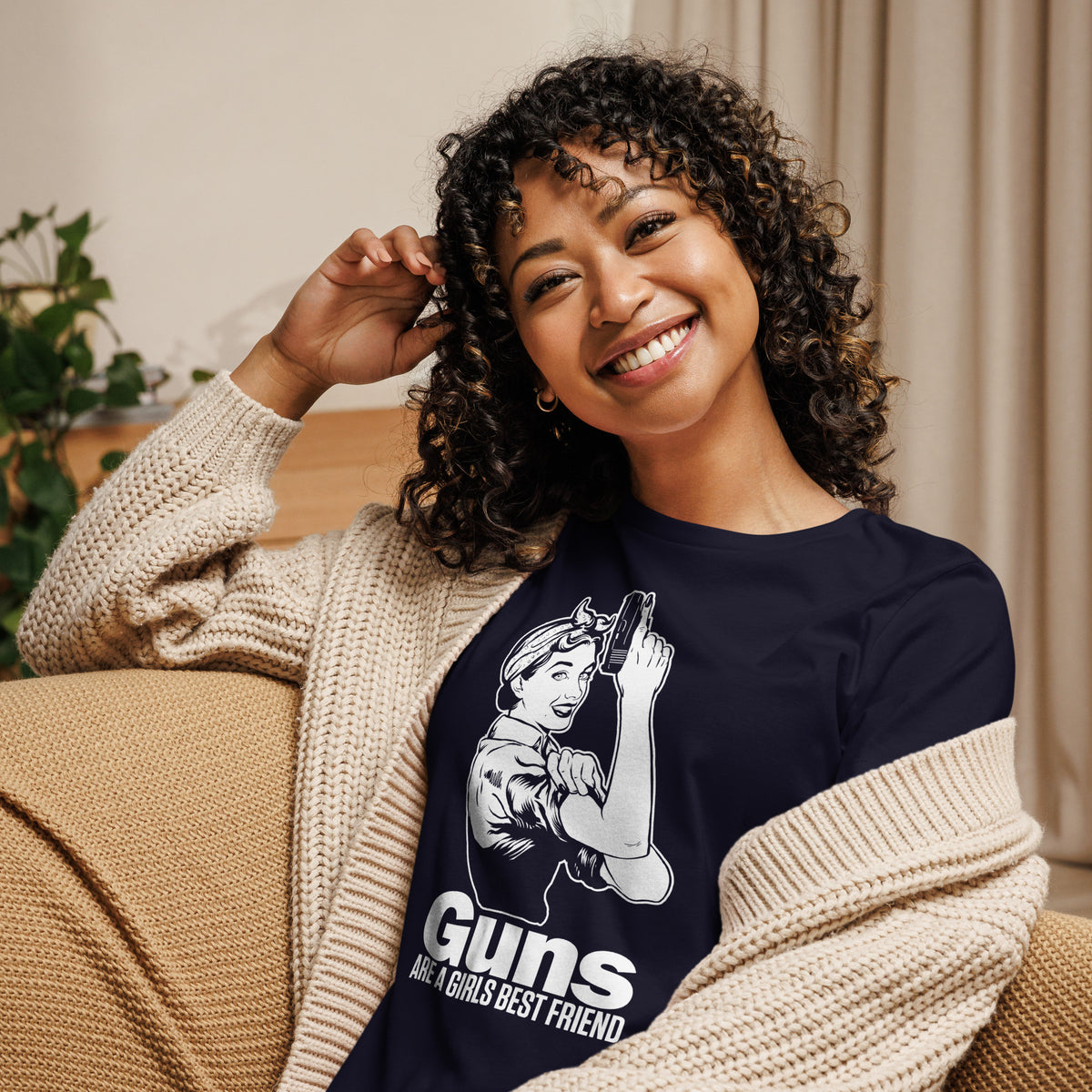 Guns are a Girl&#39;s Best Friend Rosie the Riveter Women&#39;s Relaxed T-Shirt