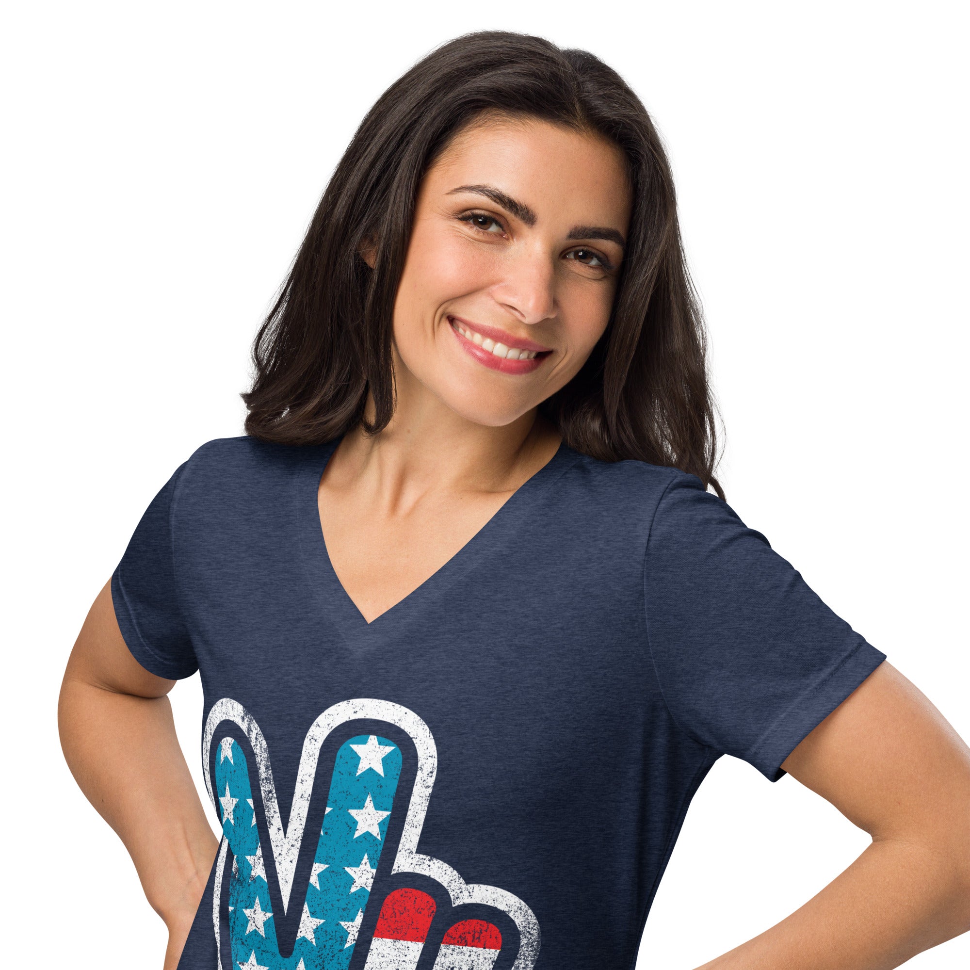 American Peace Women’s Relaxed V-neck T-shirt