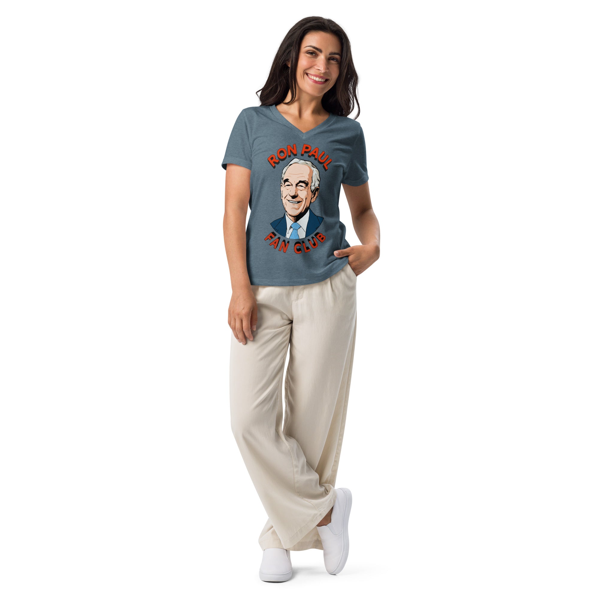 Ron Paul Fan Club Women’s Relaxed V-neck T-shirt