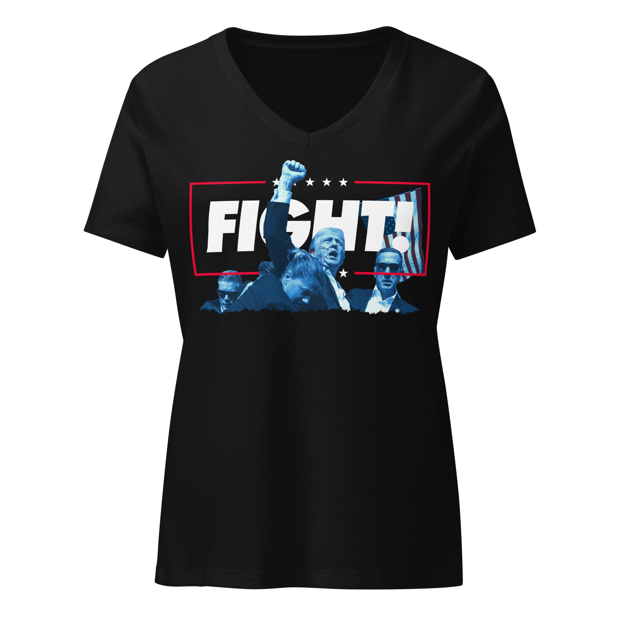 Trump Fight the Good Fight Women’s Relaxed v-neck T-shirt