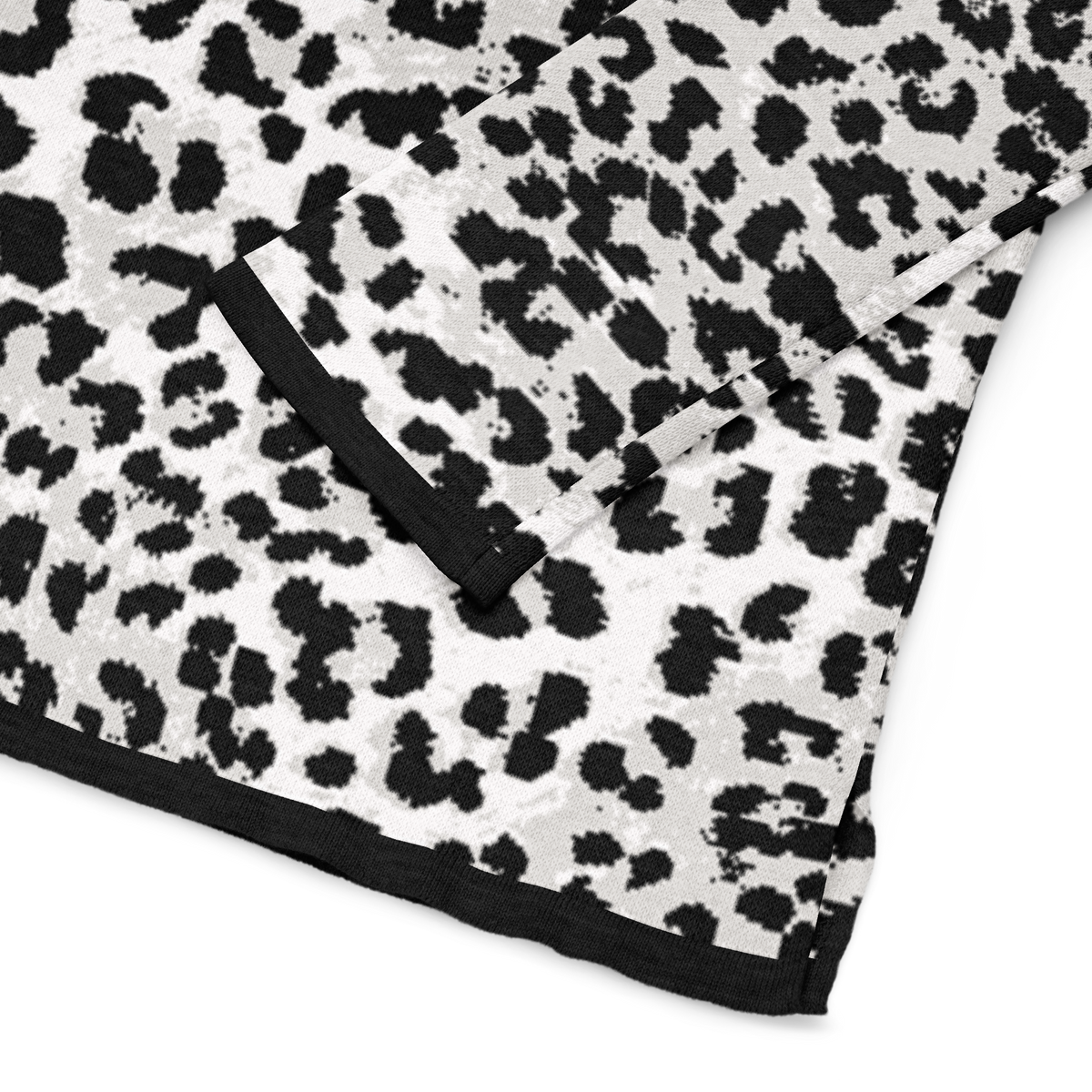 Snow Leopard Print Relaxed Fit Knit Sweater