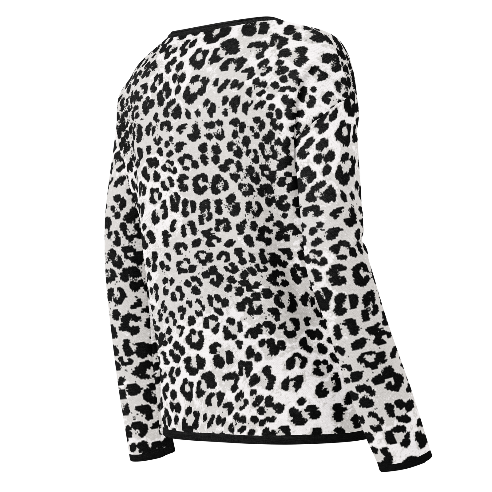 Snow Leopard Print Relaxed Fit Knit Sweater