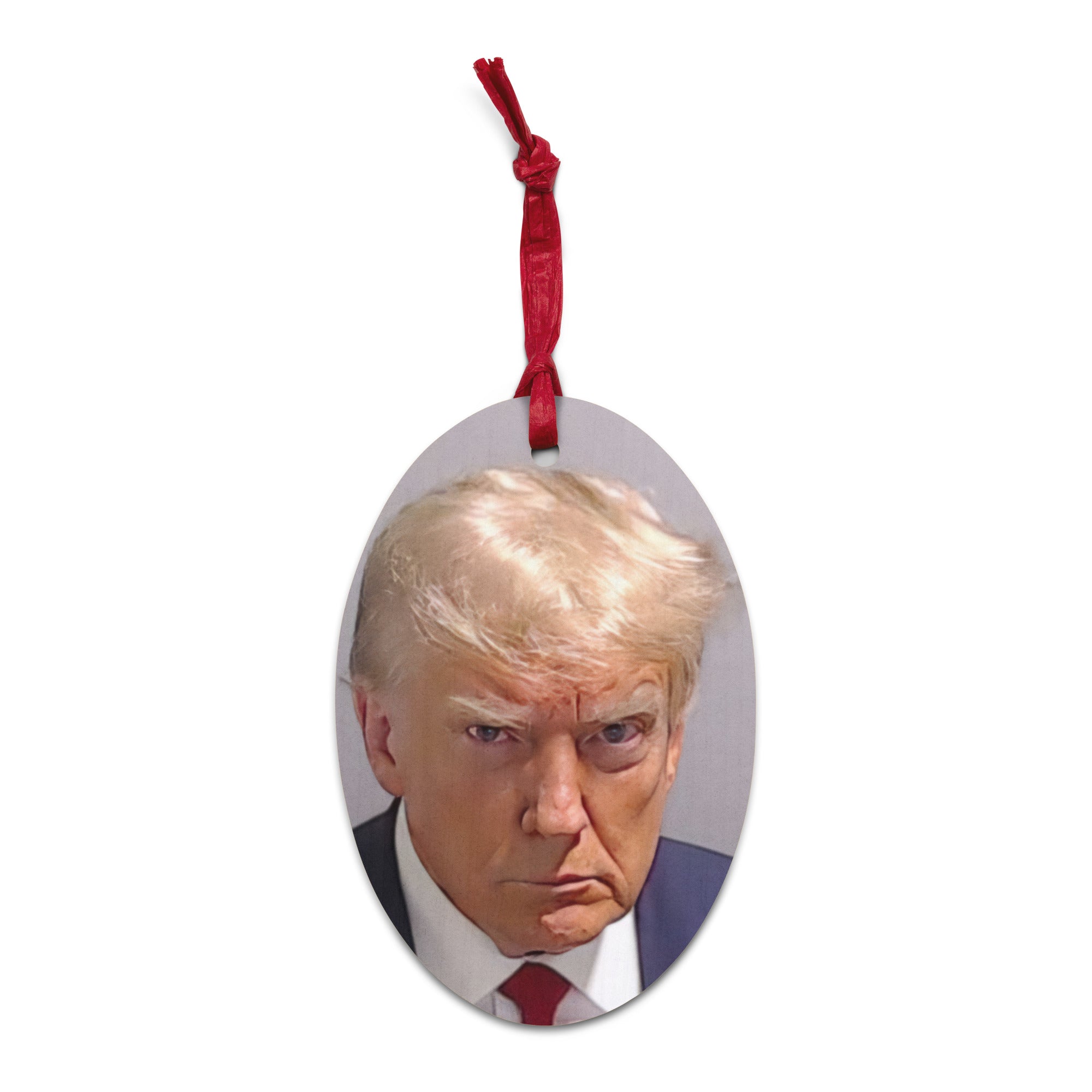 Trump Mugshot Wooden Ornaments