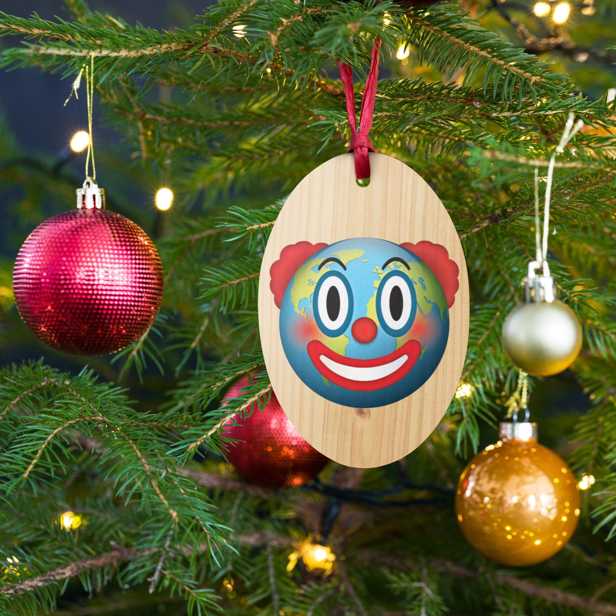 Clown World Wooden Ornaments