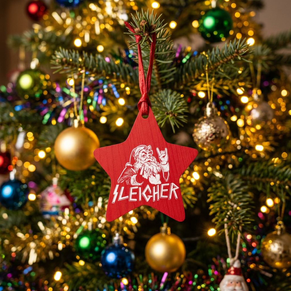 Sleigher Santa Claus Christmas Wooden Ornaments