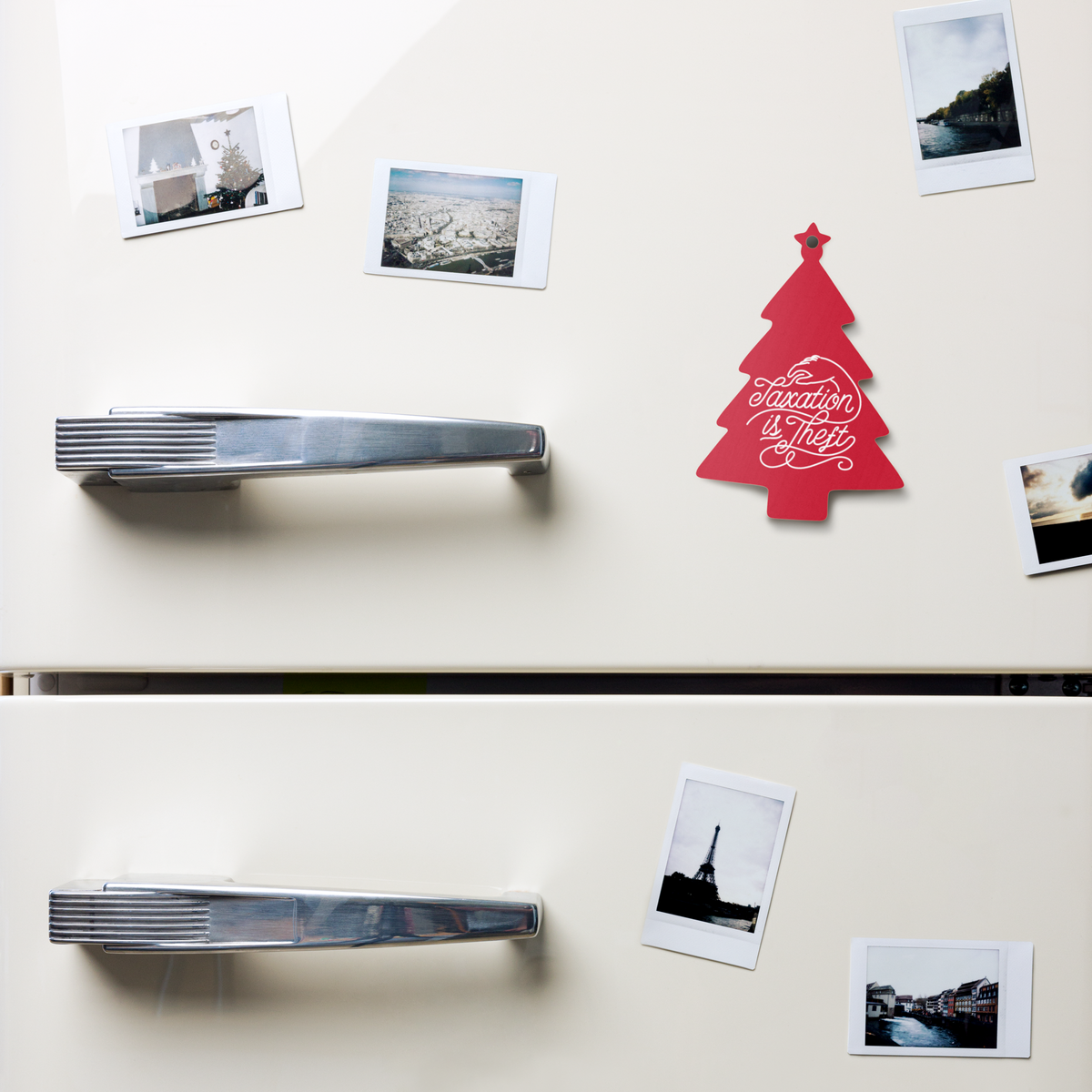 Taxation is Theft Christmas Wooden Ornaments