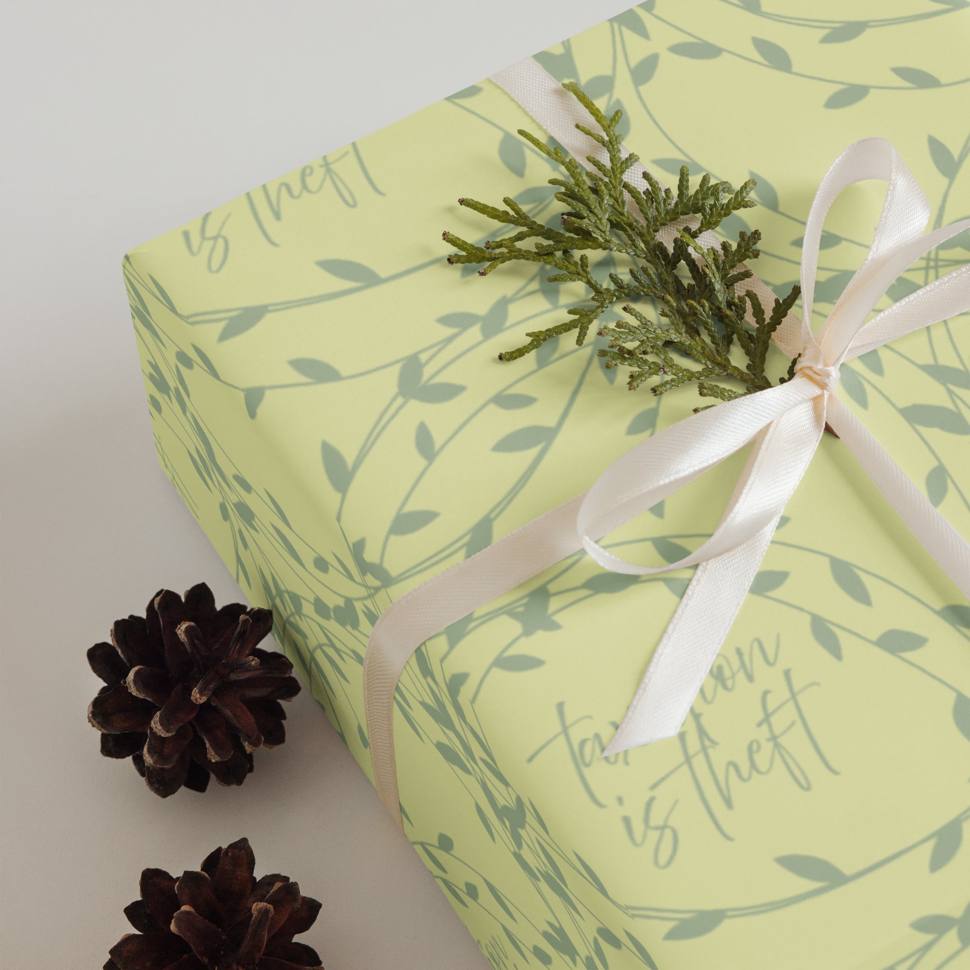 Gentle Vine Taxation is Theft Wrapping Paper Sheets