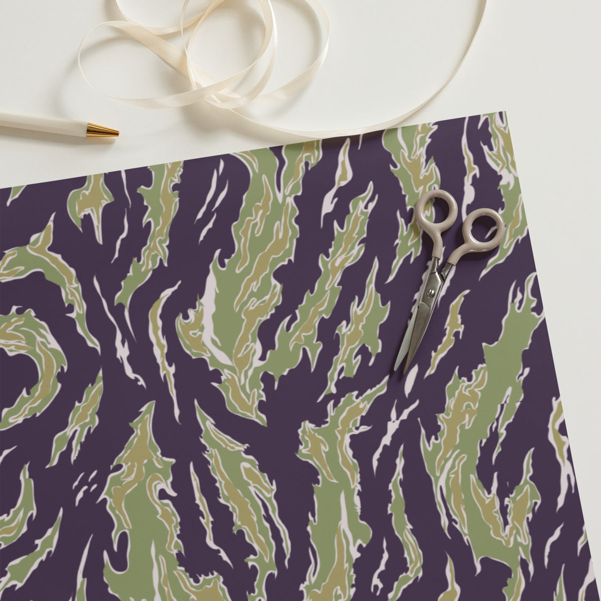Tiger Strip Camo Wrapping Paper