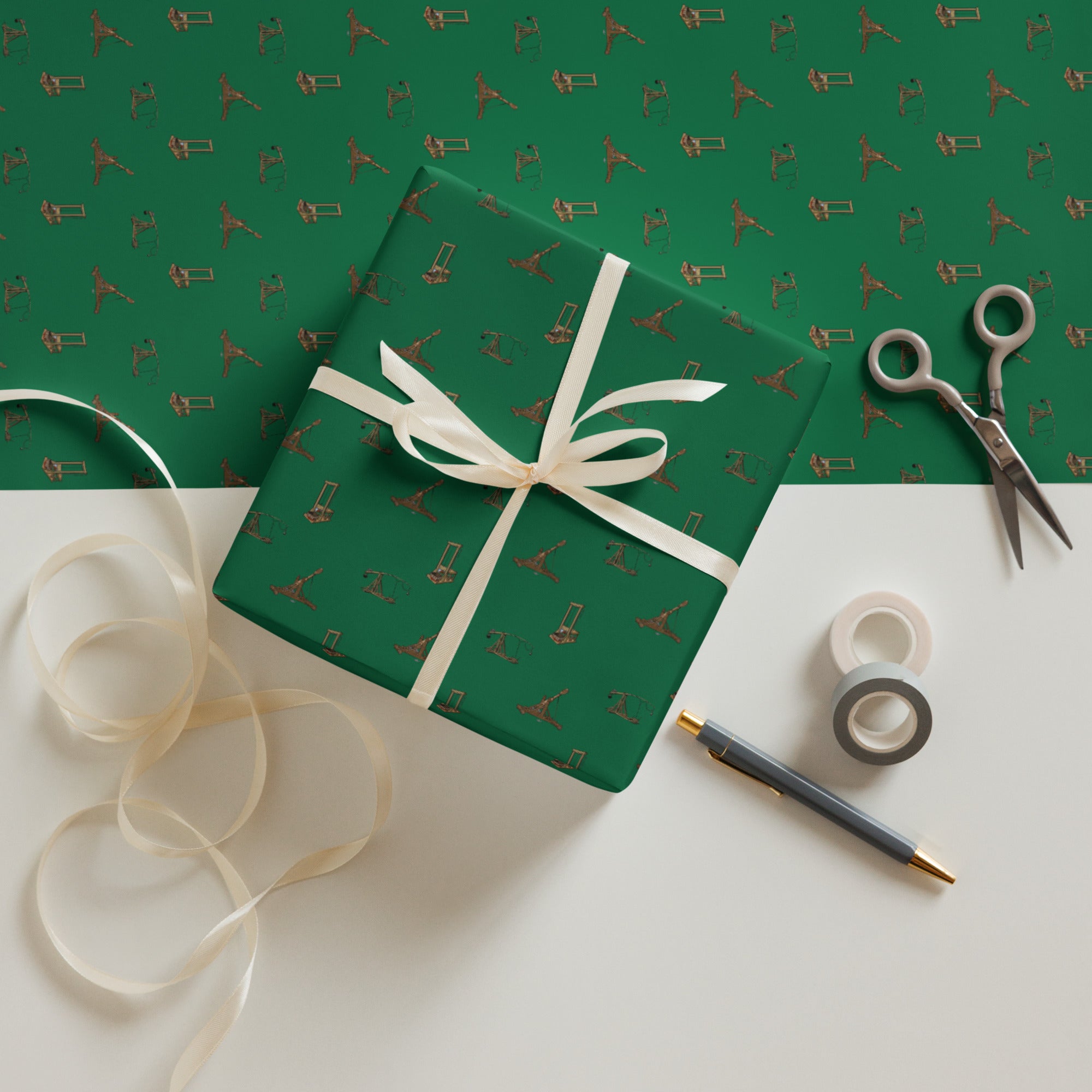 Catapults Trebuchets and Guillotines Wrapping Paper