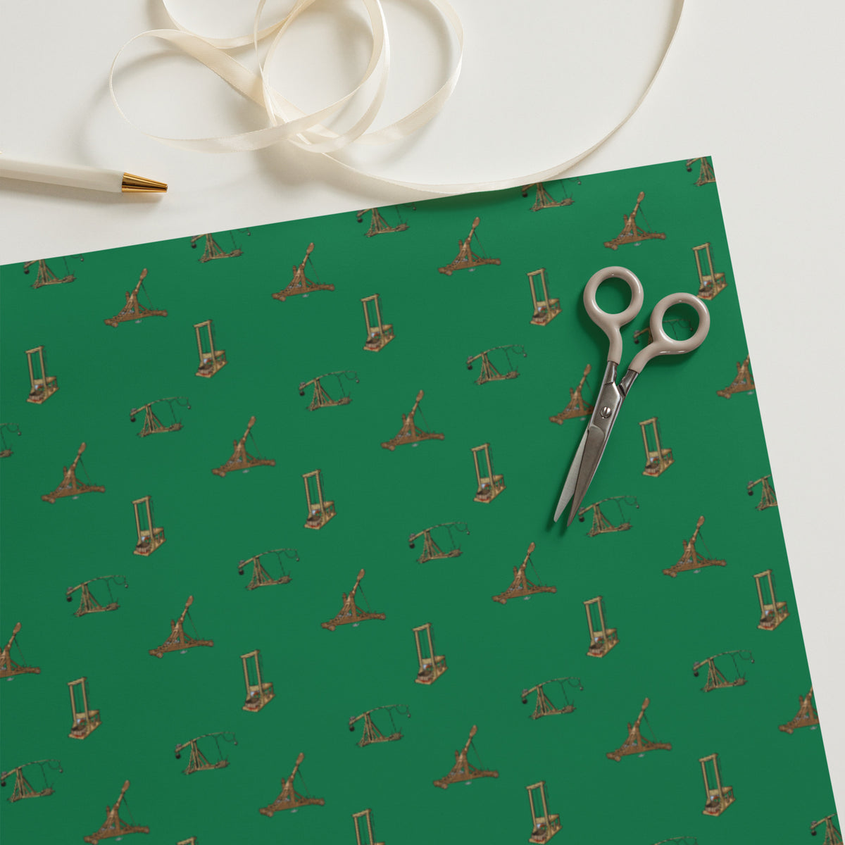 Catapults Trebuchets and Guillotines Wrapping Paper