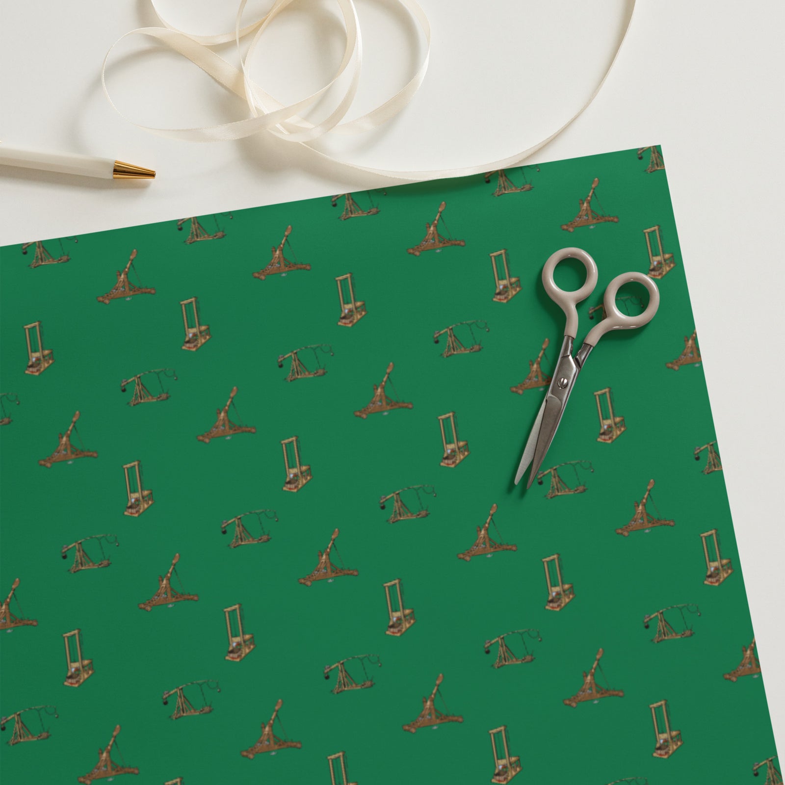 Catapults Trebuchets and Guillotines Wrapping Paper