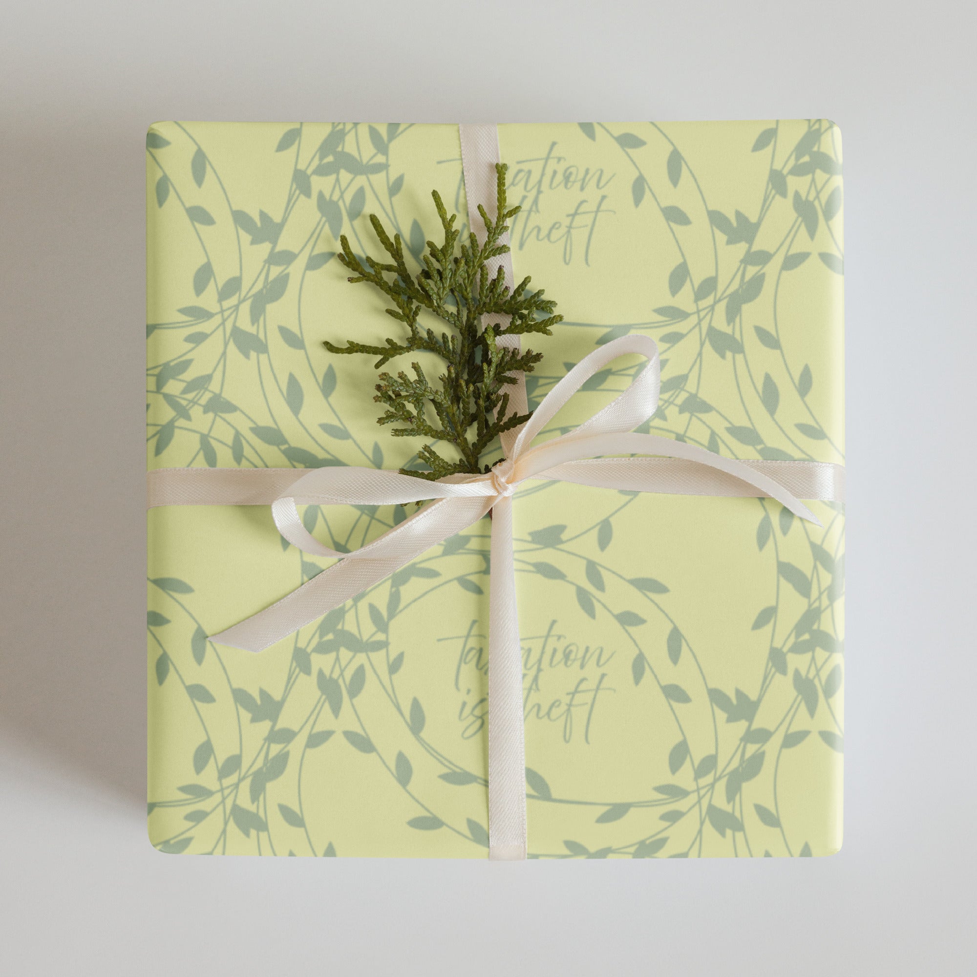 Gentle Vine Taxation is Theft Wrapping Paper Sheets