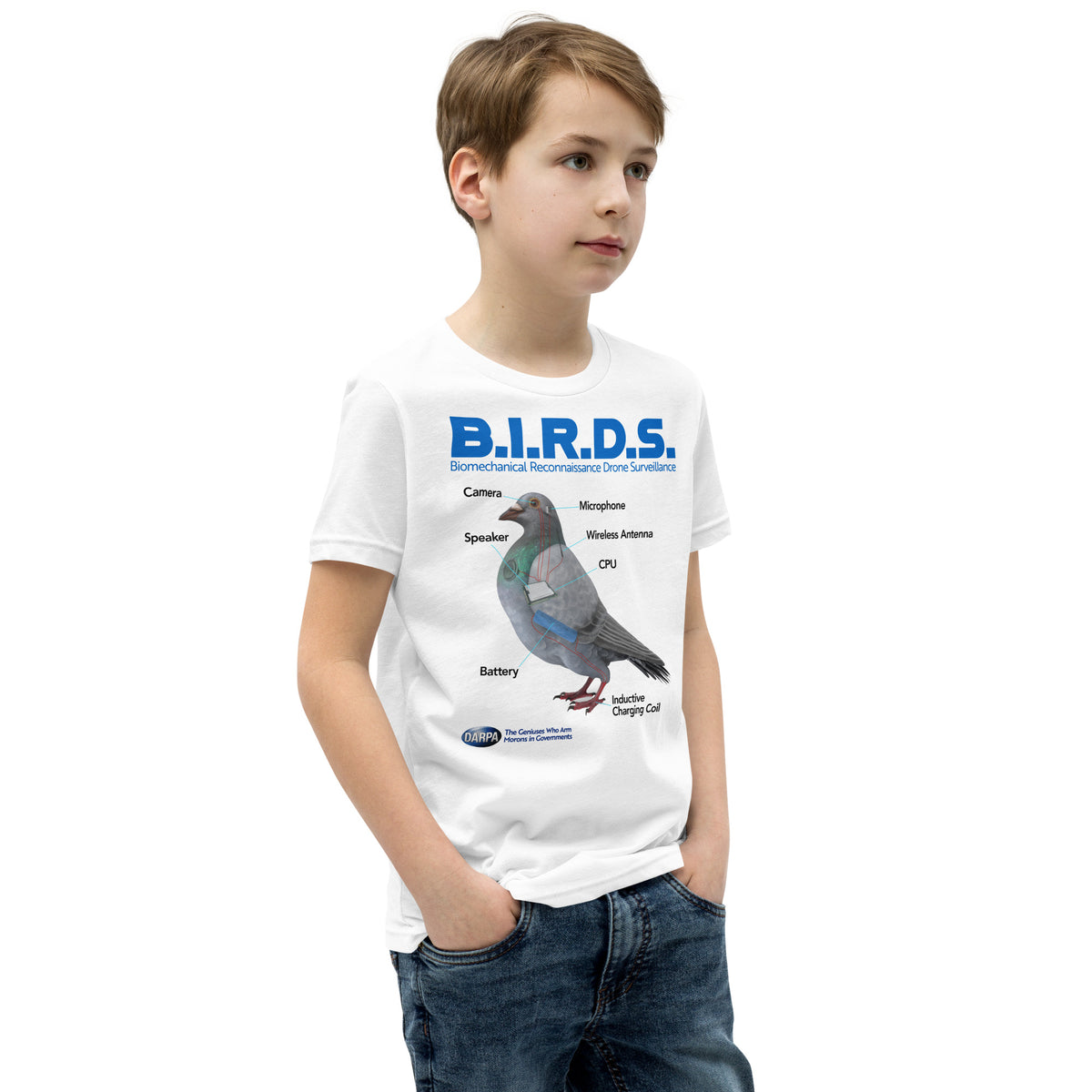 B.I.R.D.S. Biomechanical Reconnaissance Drone Surveillance Youth Short Sleeve T-Shirt